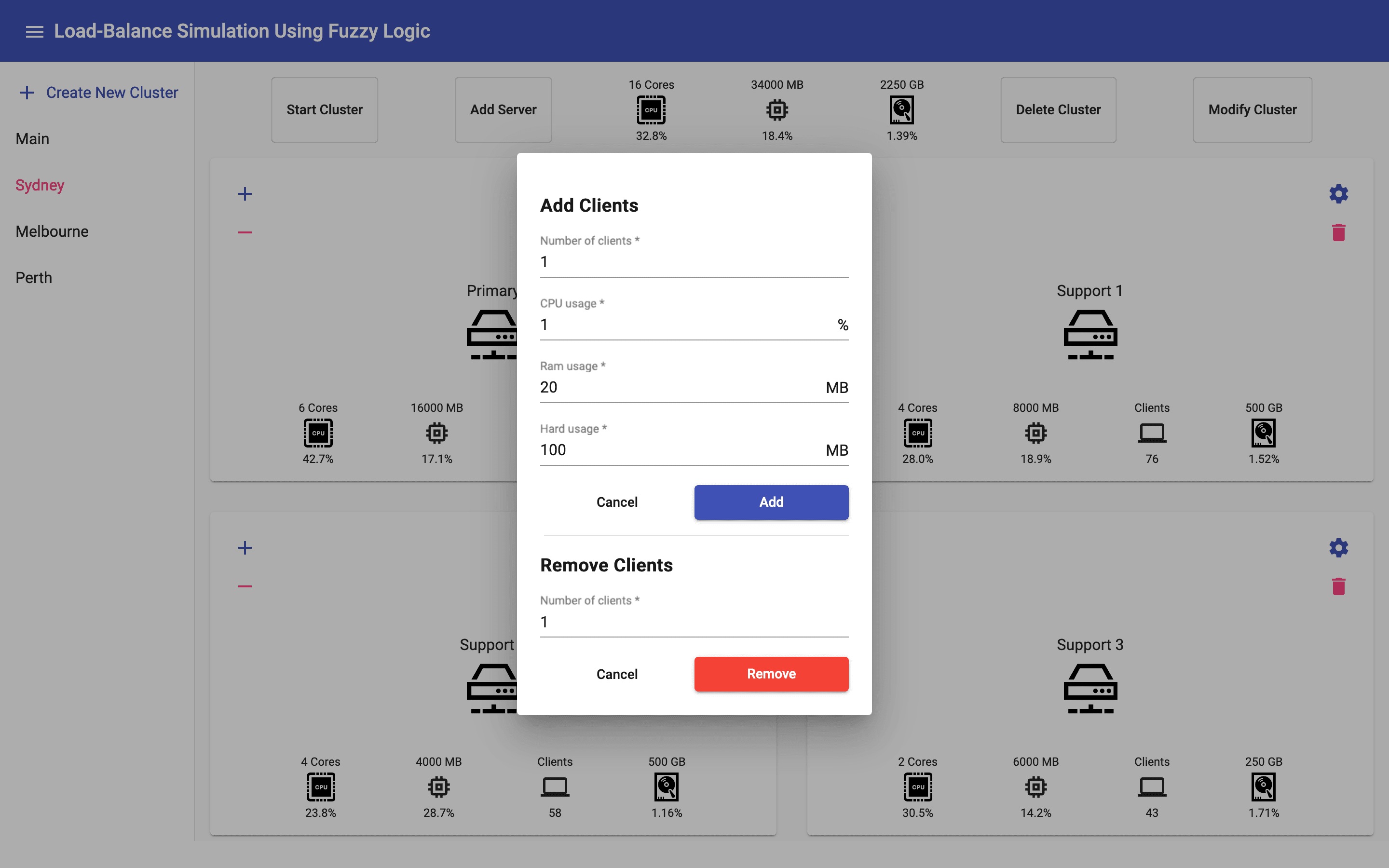 Network load balance simulation using Fuzzy Logic screenshot 2