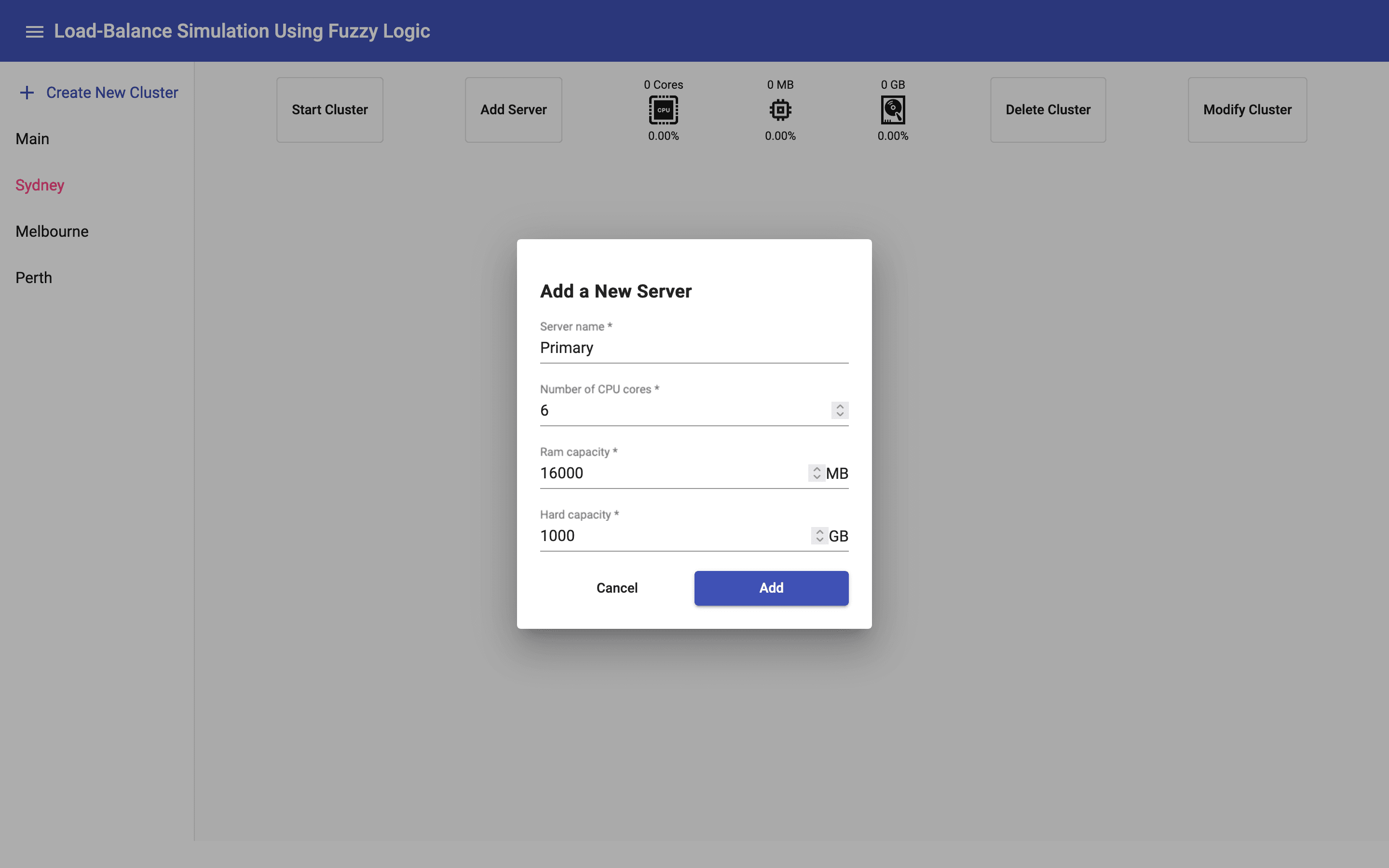 Network load balance simulation using Fuzzy Logic screenshot 4