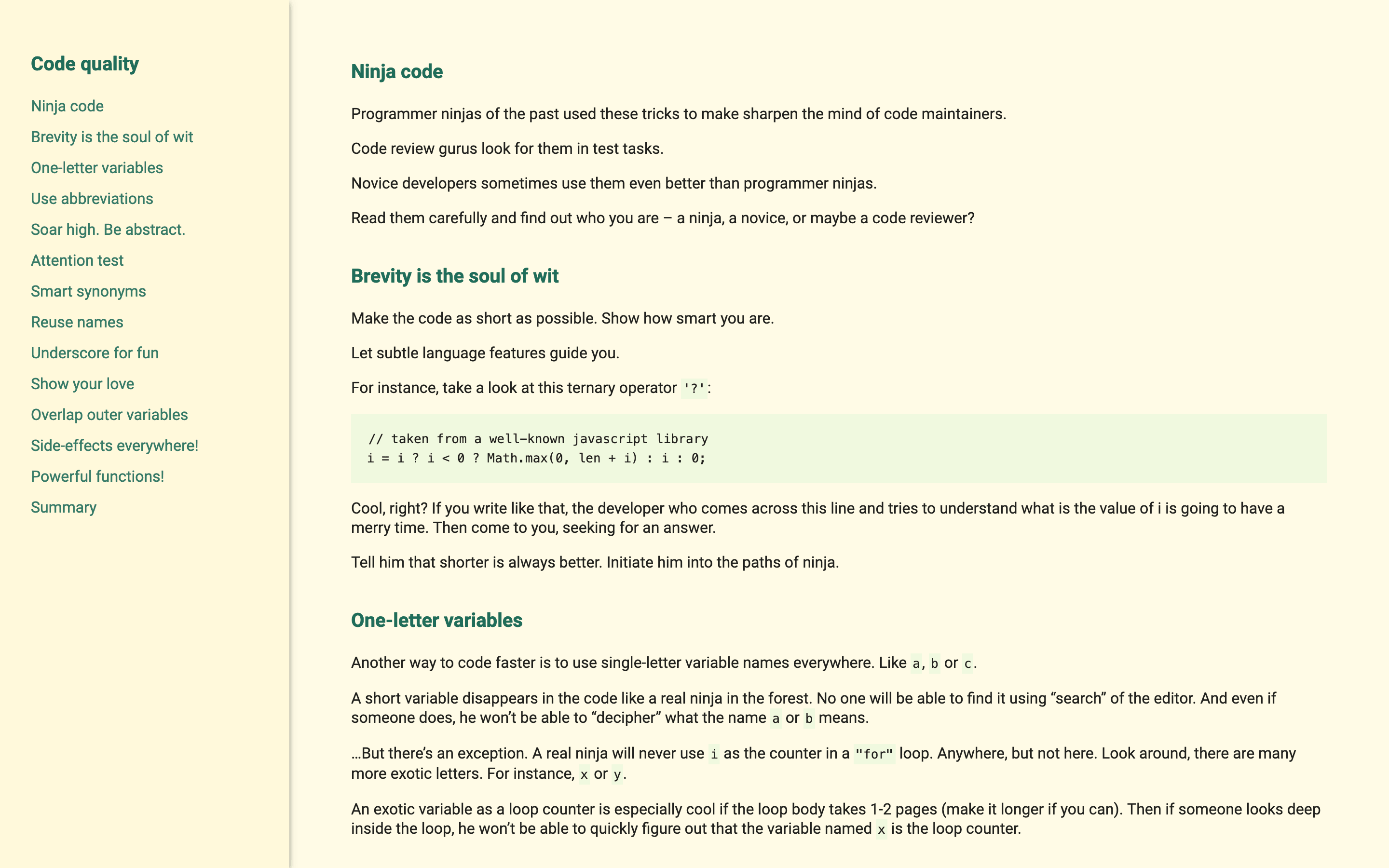 Technical Documentation Webpage screenshot 1